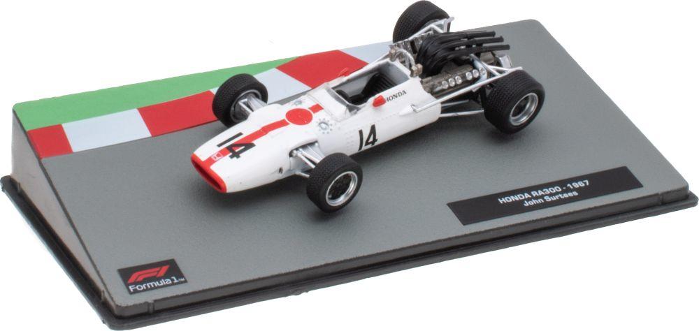 Highly detailed model of the Honda RA300 1967  F1 car that was driven by John Surtees.  The model is perfect in every tiny details of the original single-seater, livery, colours, decals,