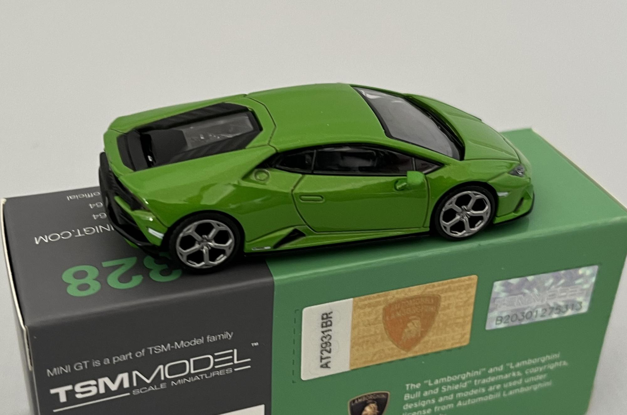 Lamborghini Huracan EVO in verde mantis, 1:64 scale supercar model from  Mini GT, (TSM Model)