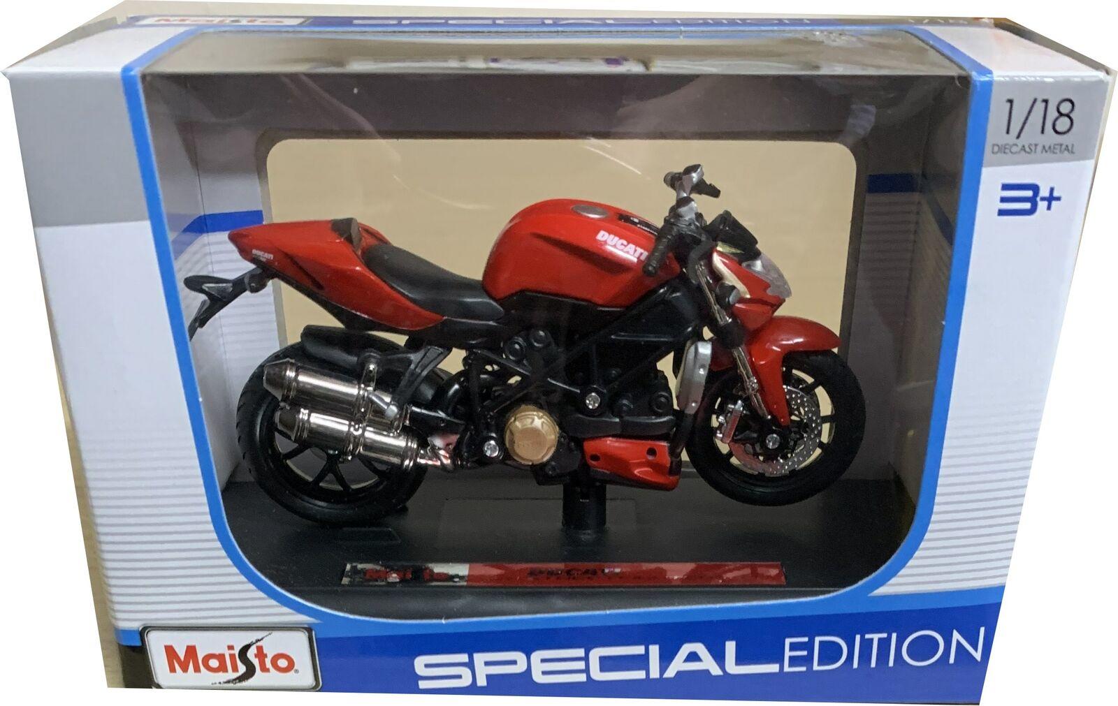 Ducati Mod Streetfighter in red 1:18 scale motorbike model from Maisto