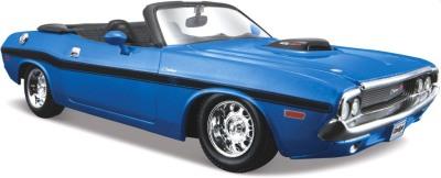 Dodge Challenger R/T Convertible in blue 1970 1:24 scale model from Maisto