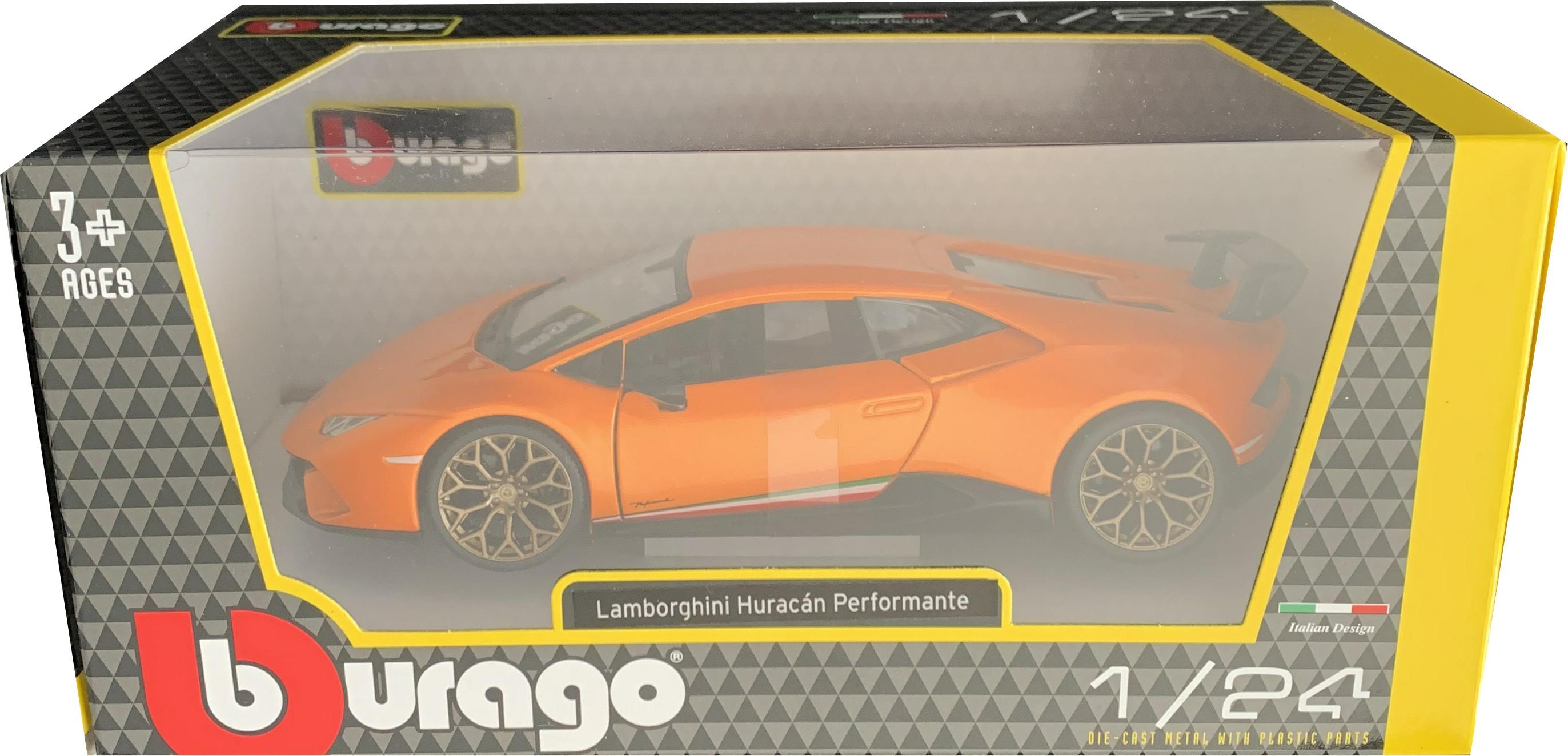 Lamborghini Huracan Performante in orange 1:24 scale model from Bburago