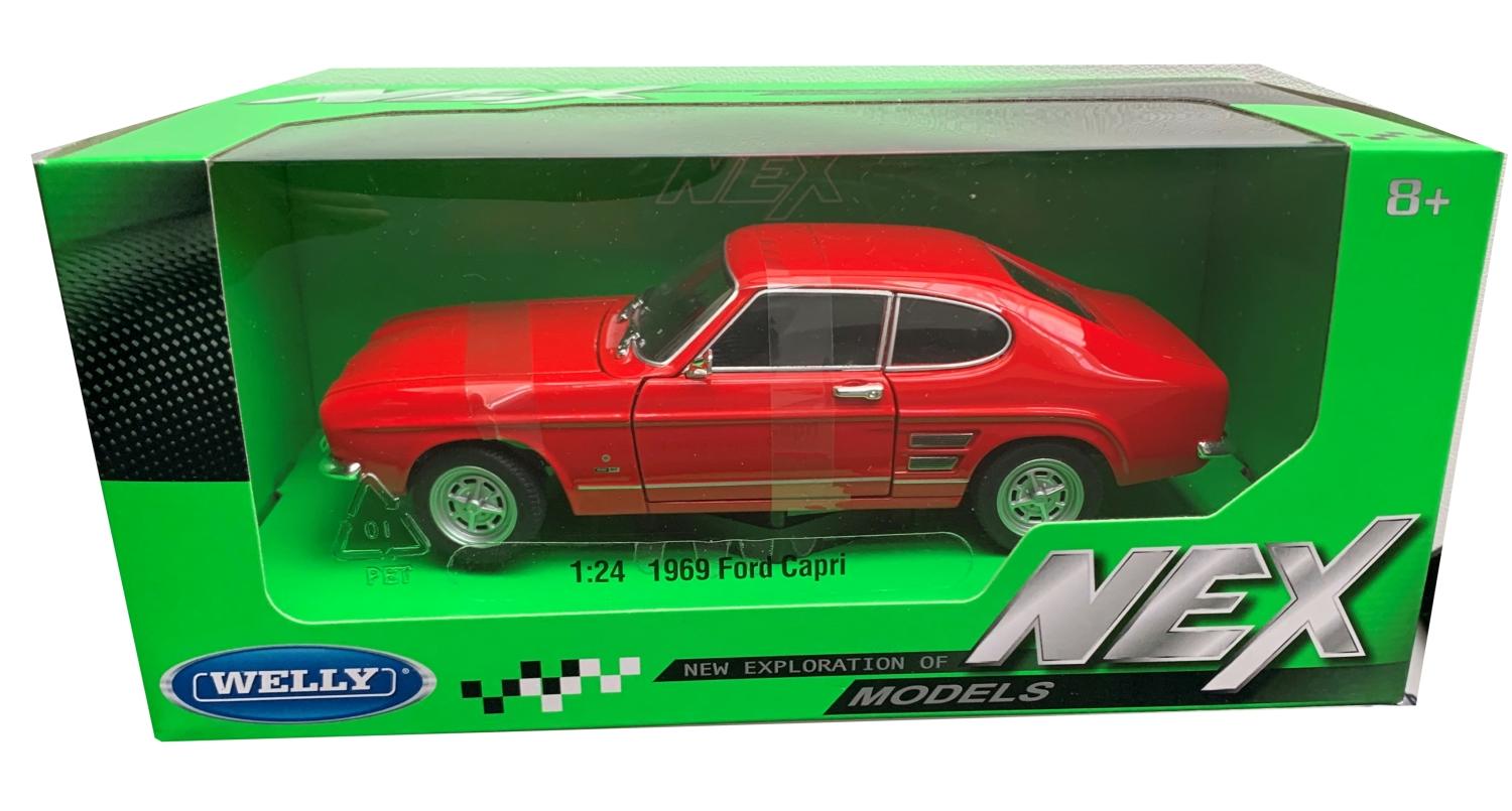 Ford Capri GT XLR 1969 in red 1:24 scale model from Welly