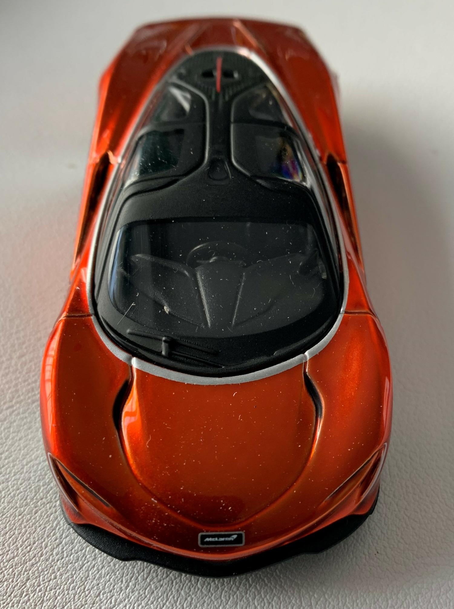 McLaren Speedtail in metallic orange 1:47 scale model