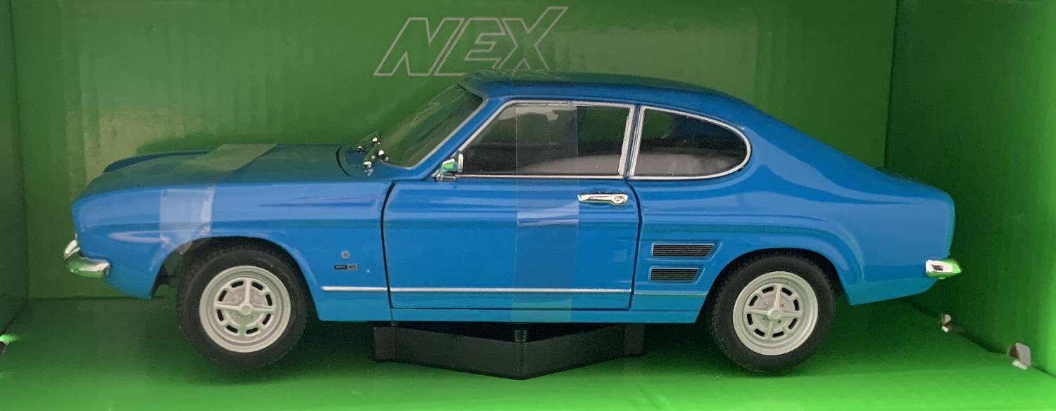 Ford Capri GT 1969 in blue 1:24 scale model from Welly