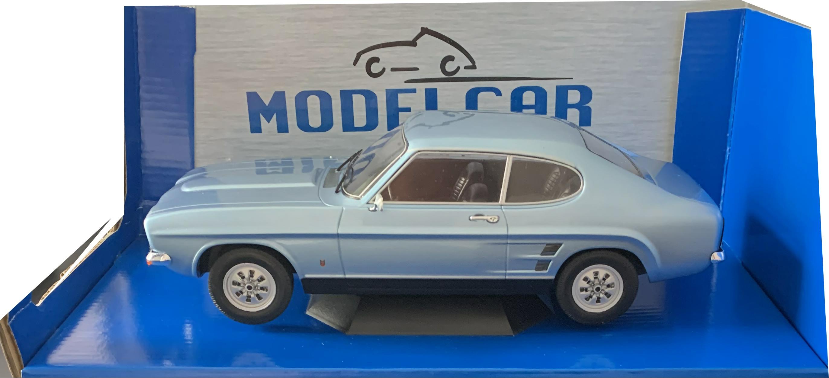 An excellent scale model of the Ford Capri 1600XL with high level of detail throughout, all authentically recreated. Model is presented in a window display box. The car is approx. 23 cm long and the presentation box is 32 cm long