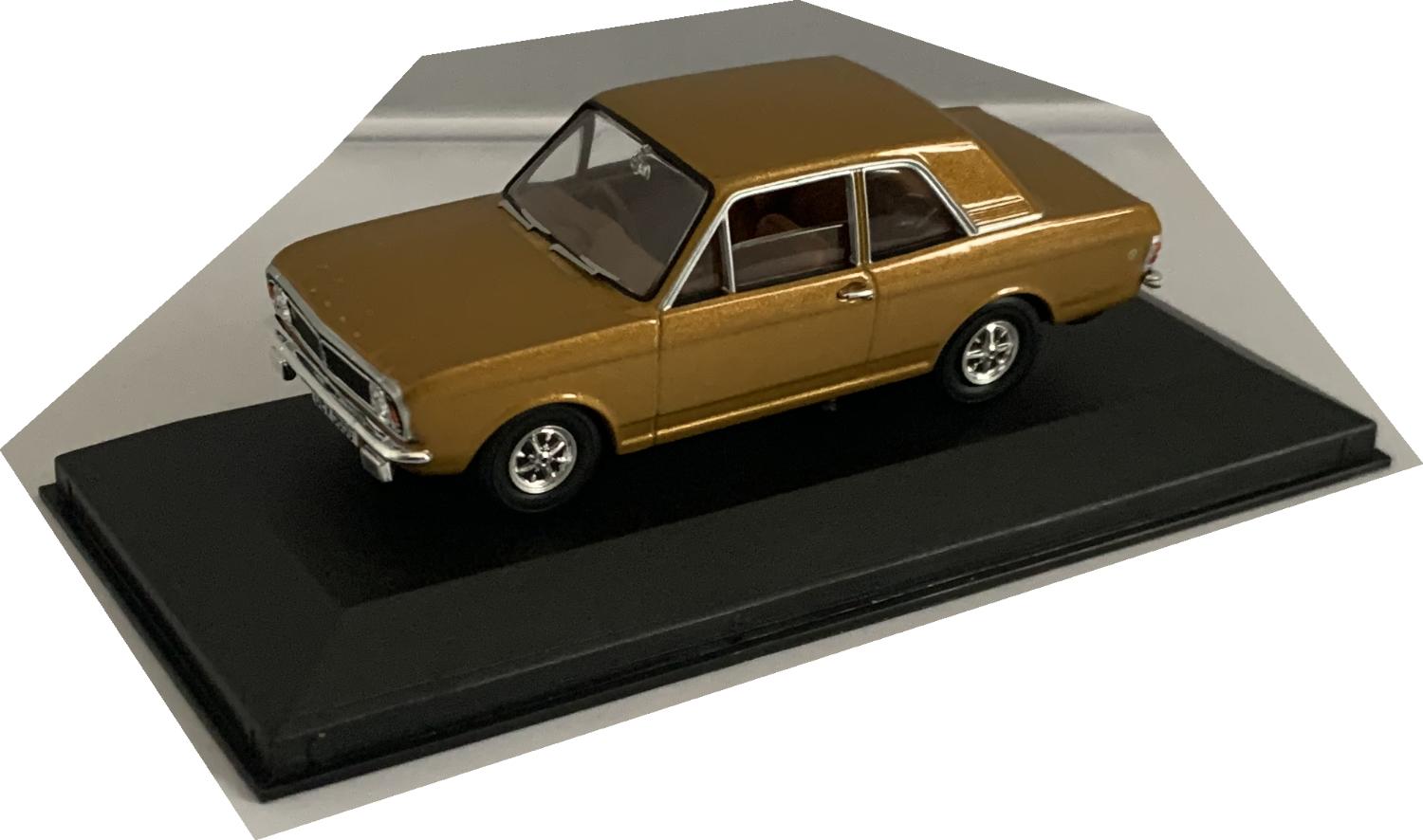 Lotus Ford Cortina mk 2 Twin Cam (Lotus) in amber gold, 1968  Colin Chapman’s car, 1:43 scale model from Corgi Vanguards, limited edition model