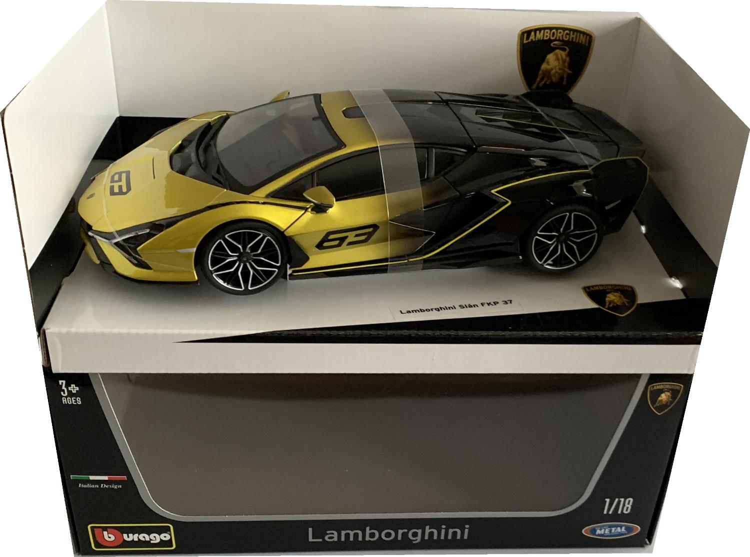 An excellent scale model of the Lamborghini Sian FKP 37 with high level of detail throughout, all authentically recreated.  Model is presented in a window display box.    The car is approx. 27 cm long and the presentation box is 30 cm long