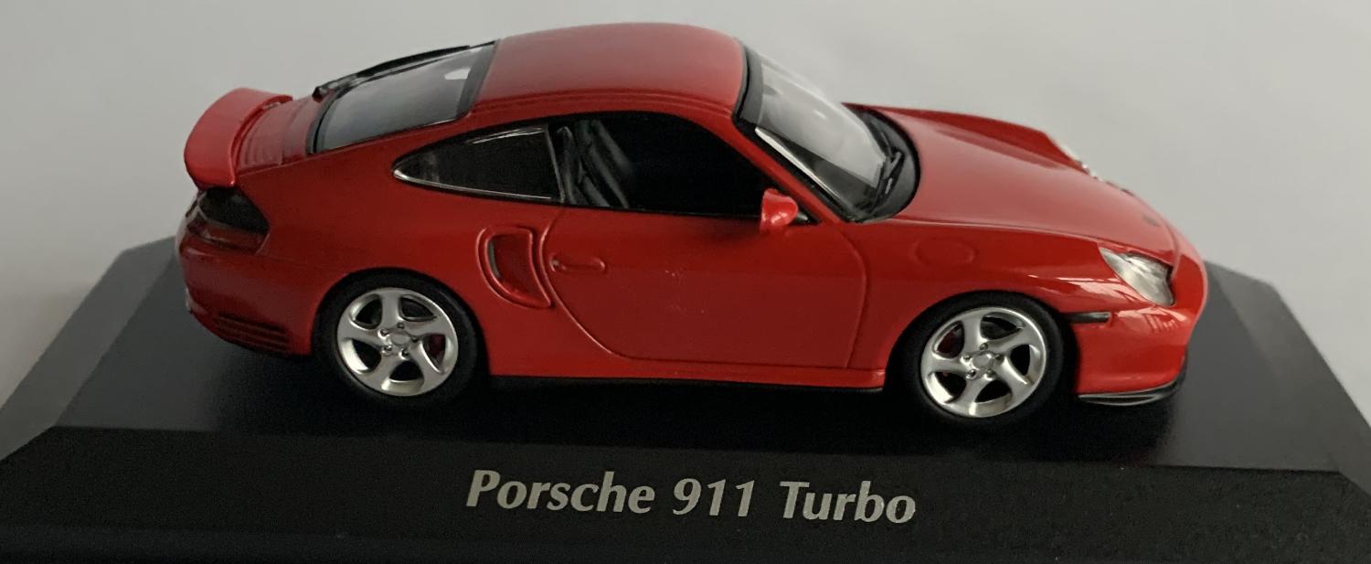 Porsche 911 Turbo (996) 1999 in red 1:43 scale model from Maxichamps