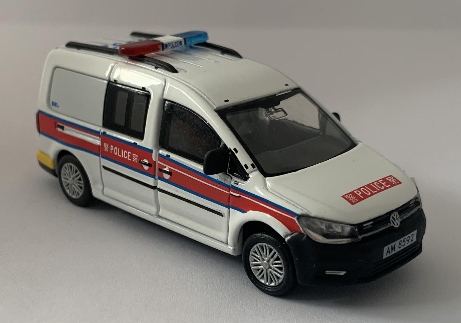 VW Caddy Hong Kong Police 1:64 scale police van model from Tiny