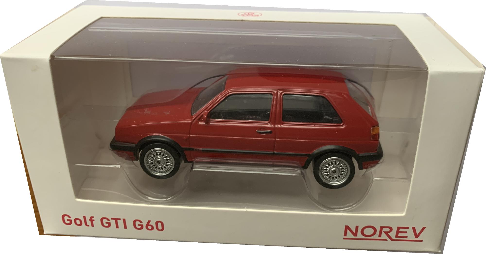 A good replica of the VW Golf GTI decorated in red with silver wheels