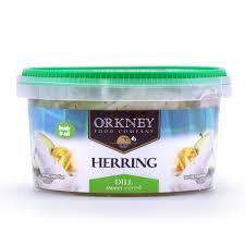 Tub of Orkney herring in Dill