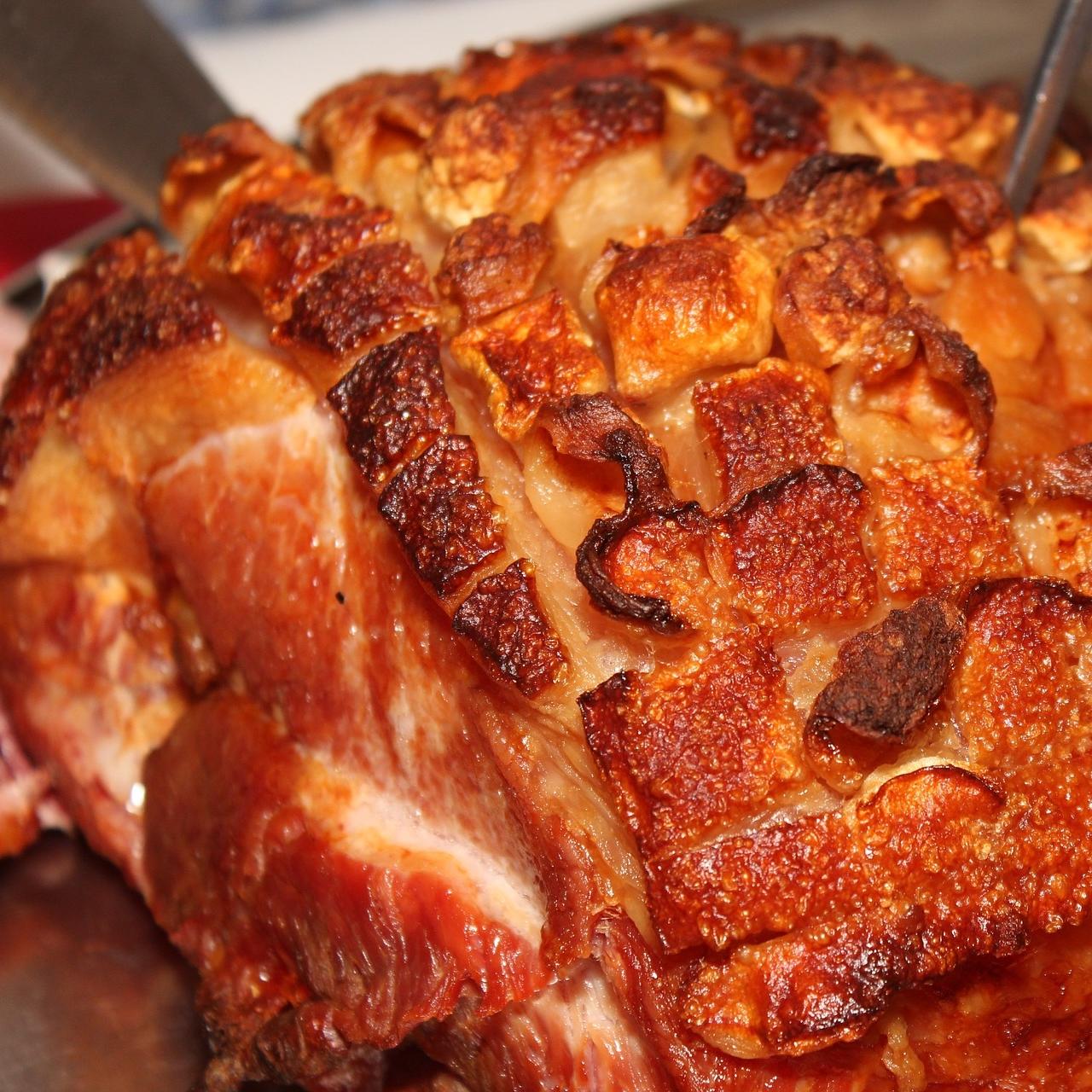 A roasted shoulder of pork