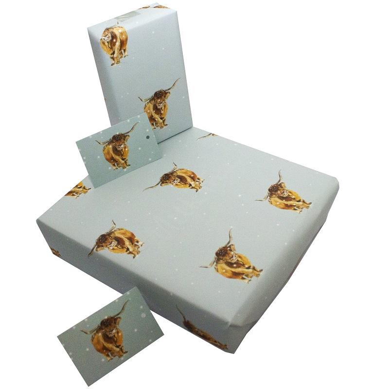 Highland cow gift wrap