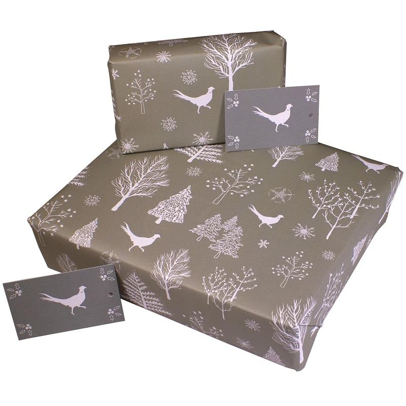 Scandi Pheasant Gift Wrap