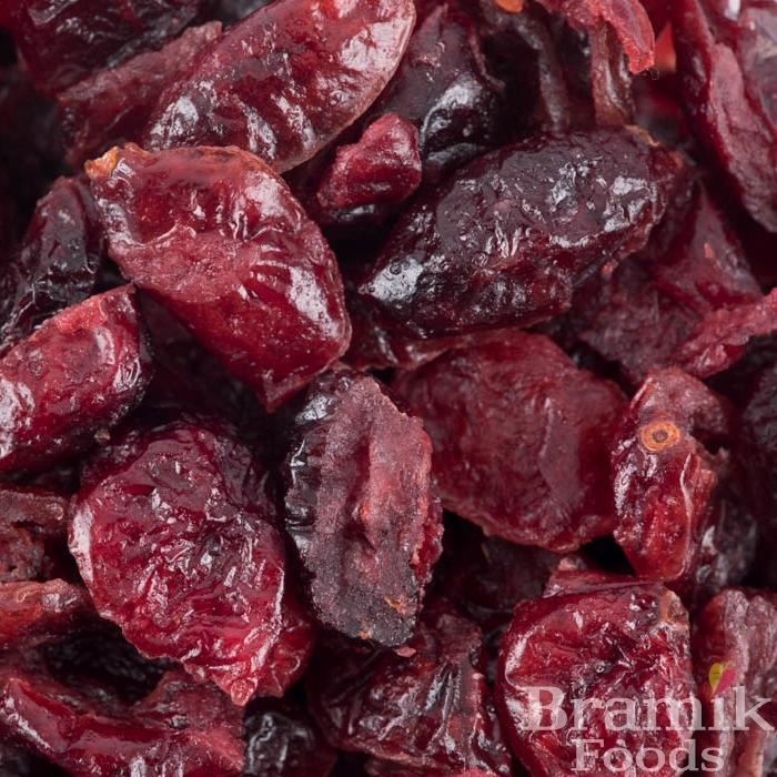 Close up of dried cranberries