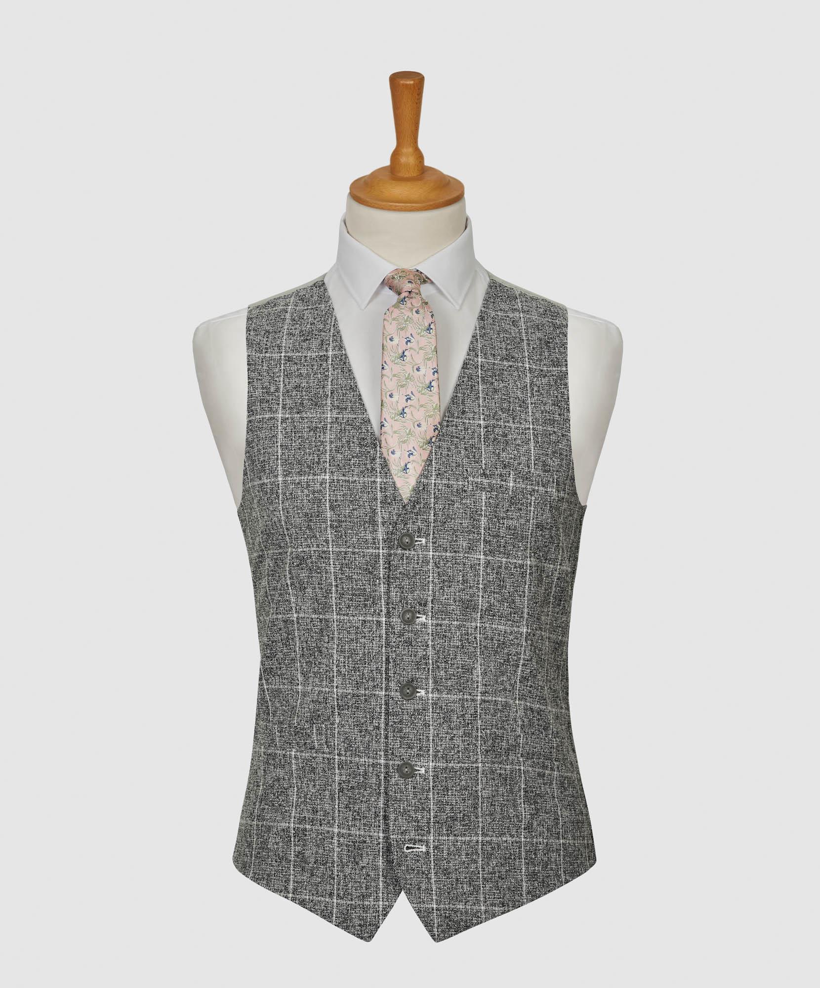 Linen-Look Modern Fit Waistcoat : 34 Inches