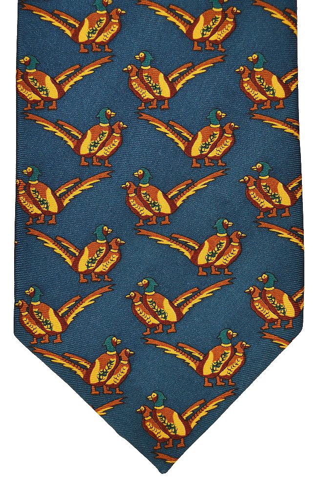 Double Pheasant Silk Tie