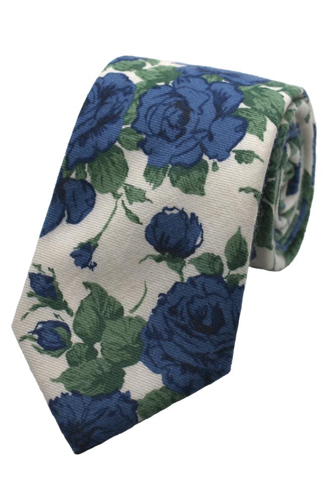 Cotton/Wool Blend Tie Made With Liberty Fabric