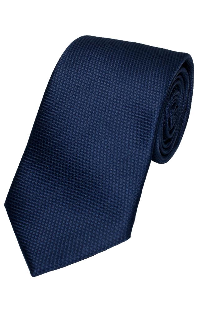 Navy Tie - Textured Plain