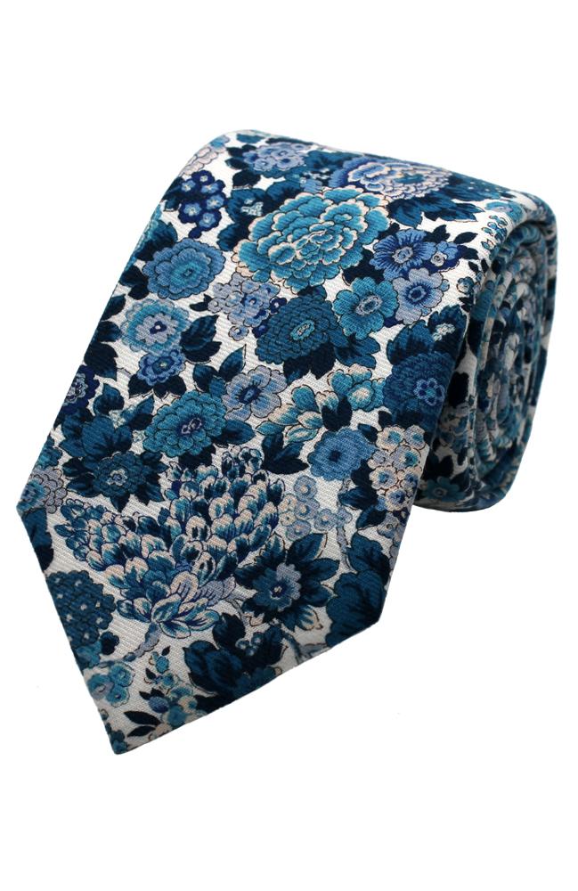 Cotton/Wool Blend Tie Made With Liberty Fabric