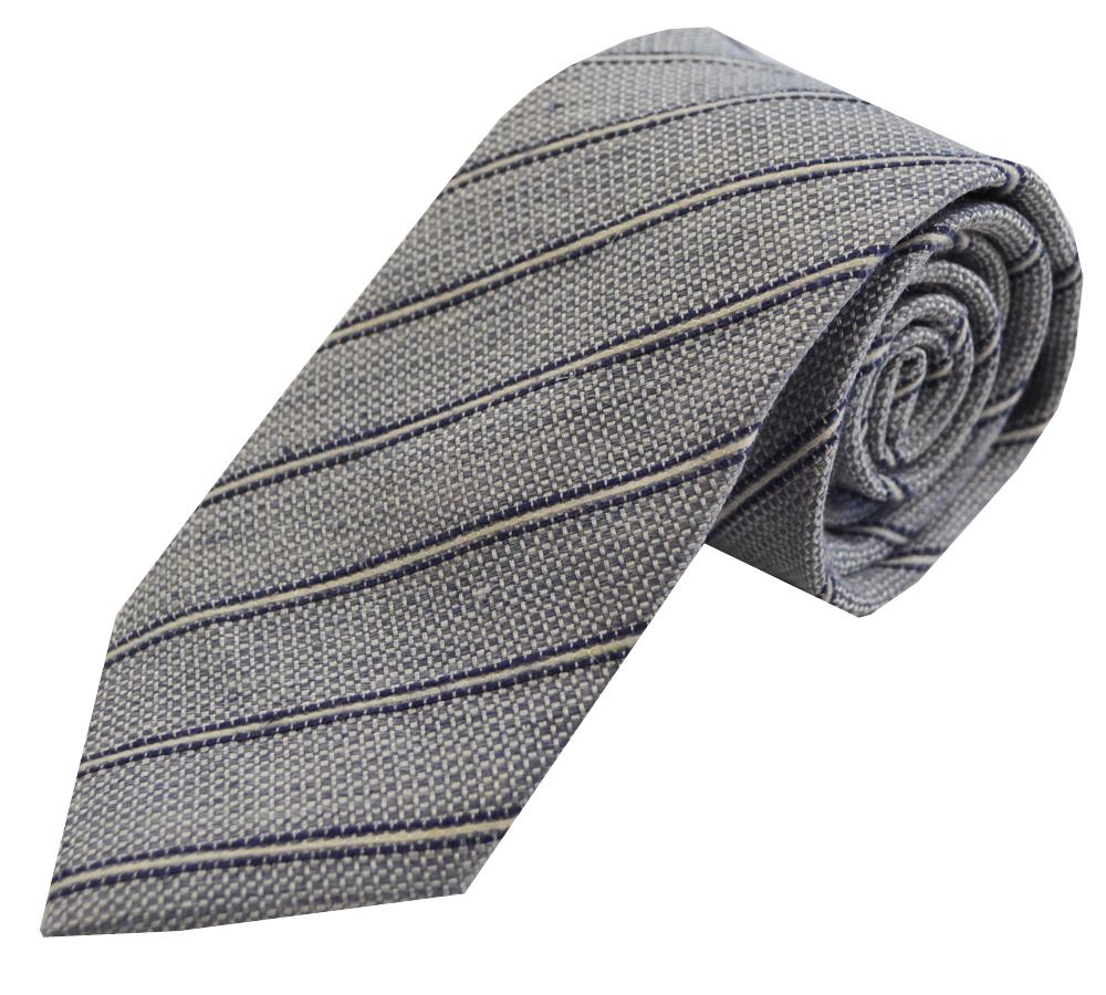 Stripe Linen Blend Tie
