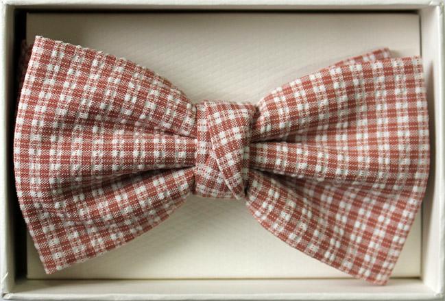 Gingham Ready Tied Bow Tie