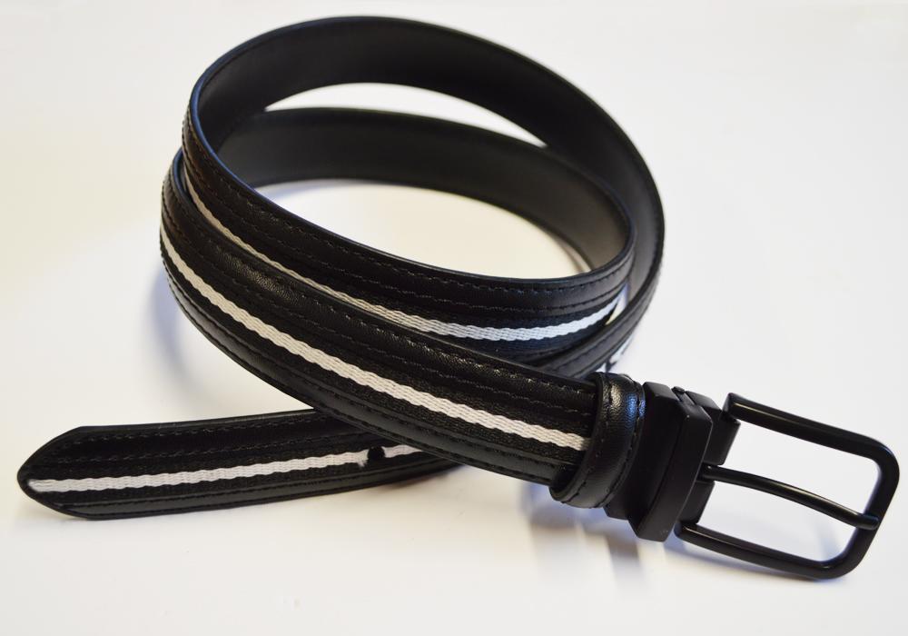 Coloured Leather Striped Belt