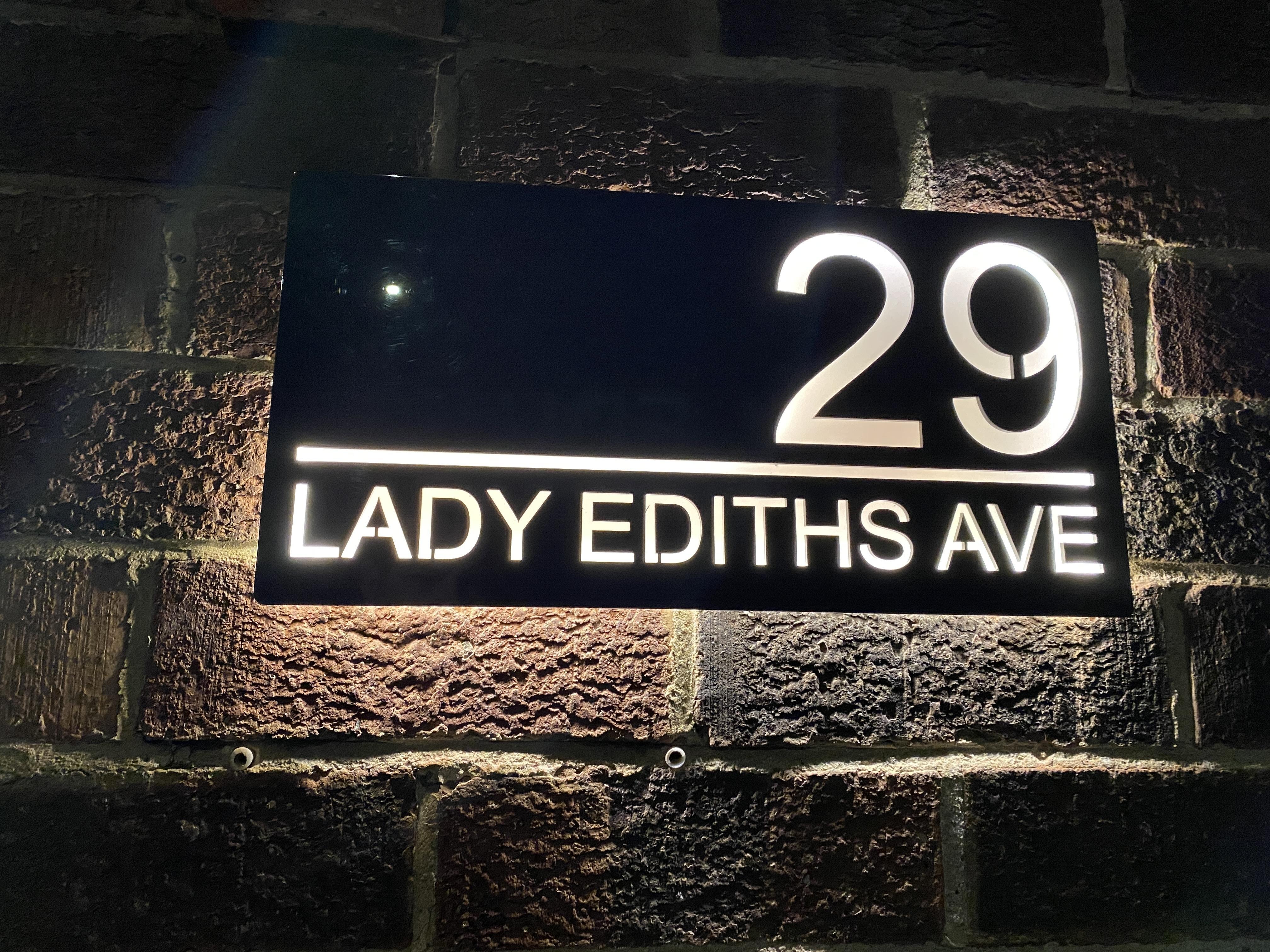 Modern House Sign, LED Backlit With Photocell