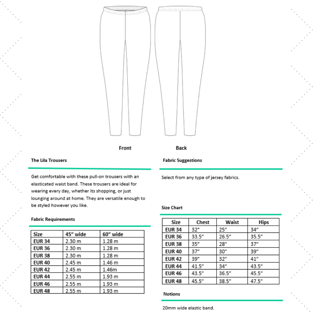 Lila Trousers PDF Pattern