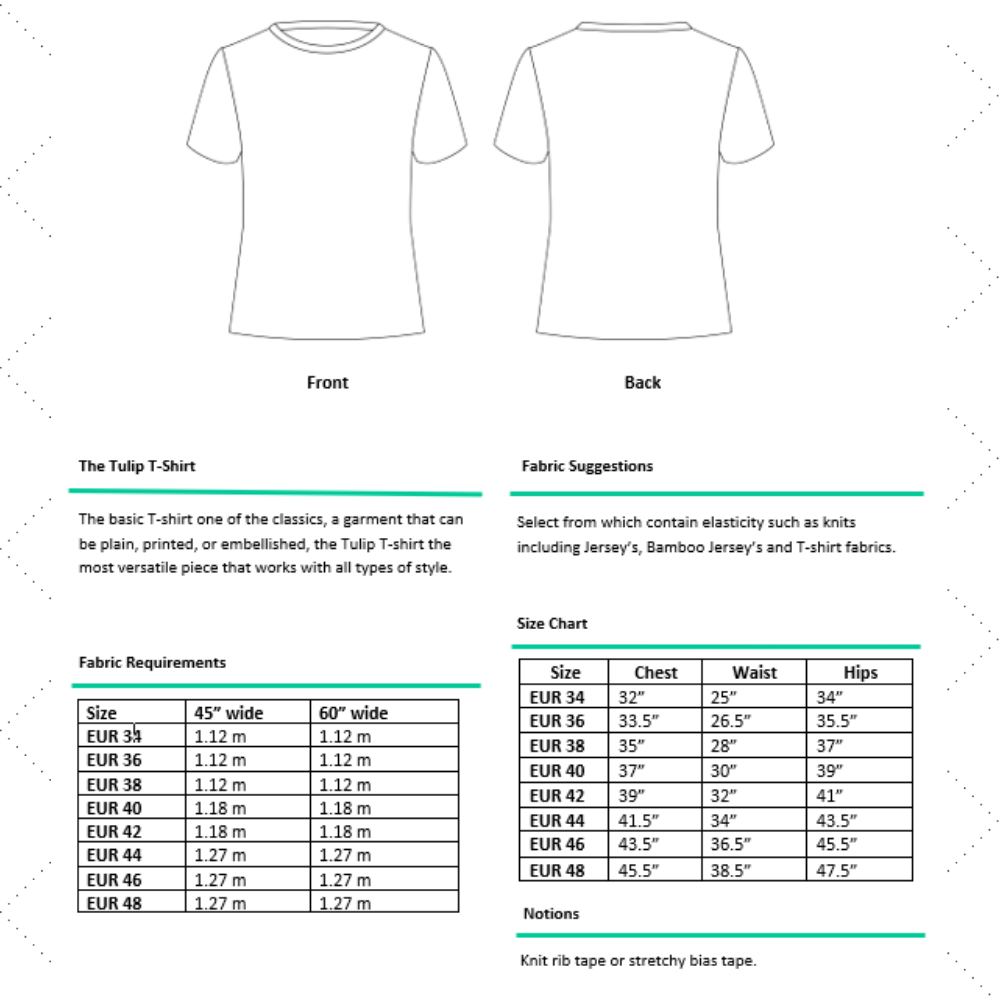 Tulip T-Shirt PDF Pattern