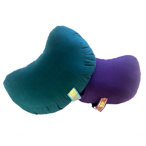 Yoga United Cotton Round Zafu Meditation Cushions Purple And Dark Green