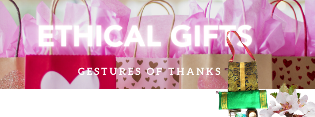 Perfect ethical gifts in paper bags, yoga eye fillow blog