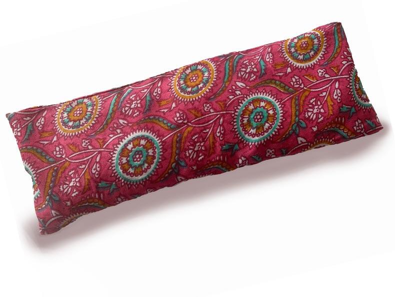 Yoga United luxury Indian cotton printed lavender linseed filled relaxation eye pillow pink colour