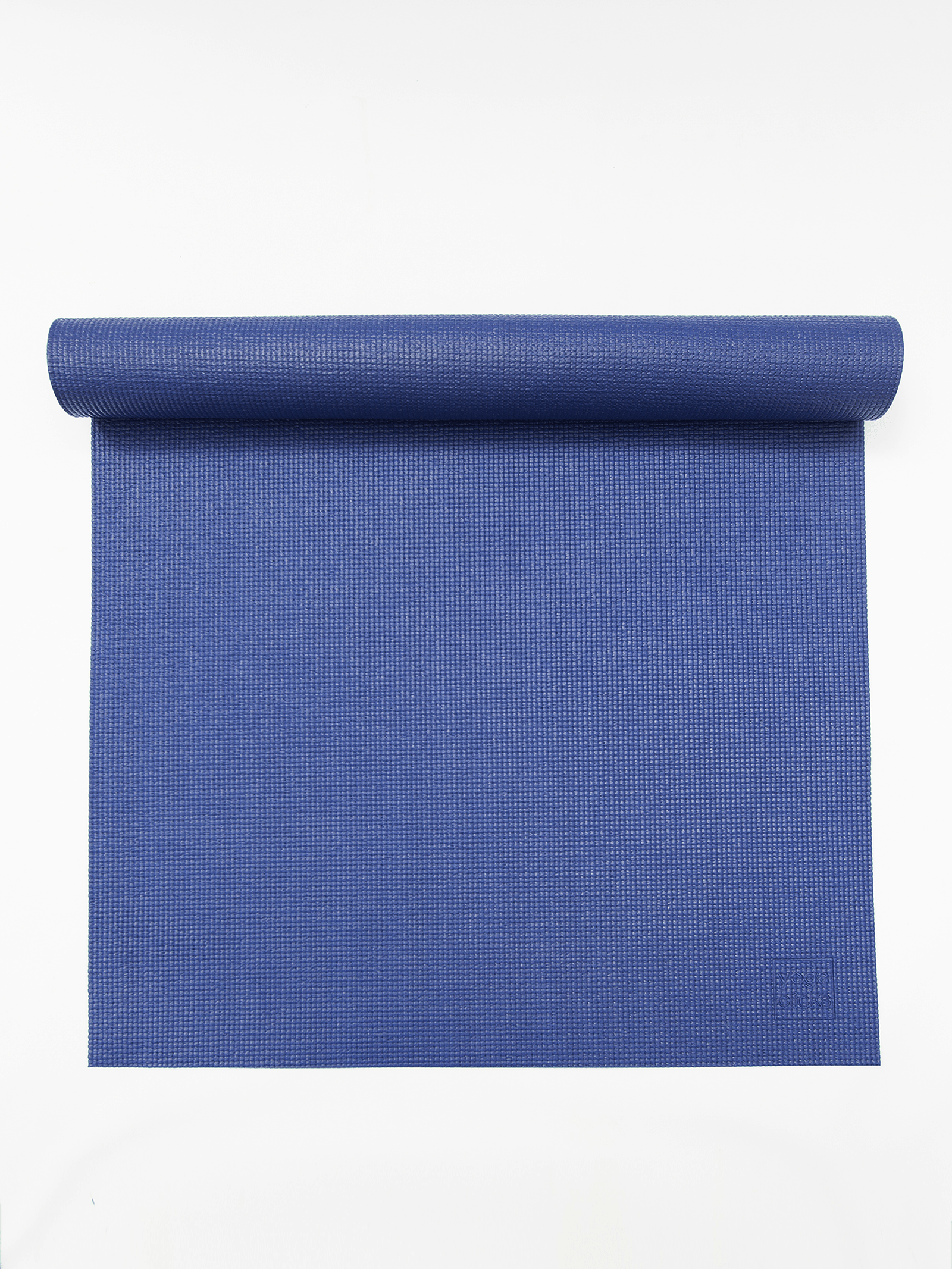 classic eco yoga mat unrolled blue