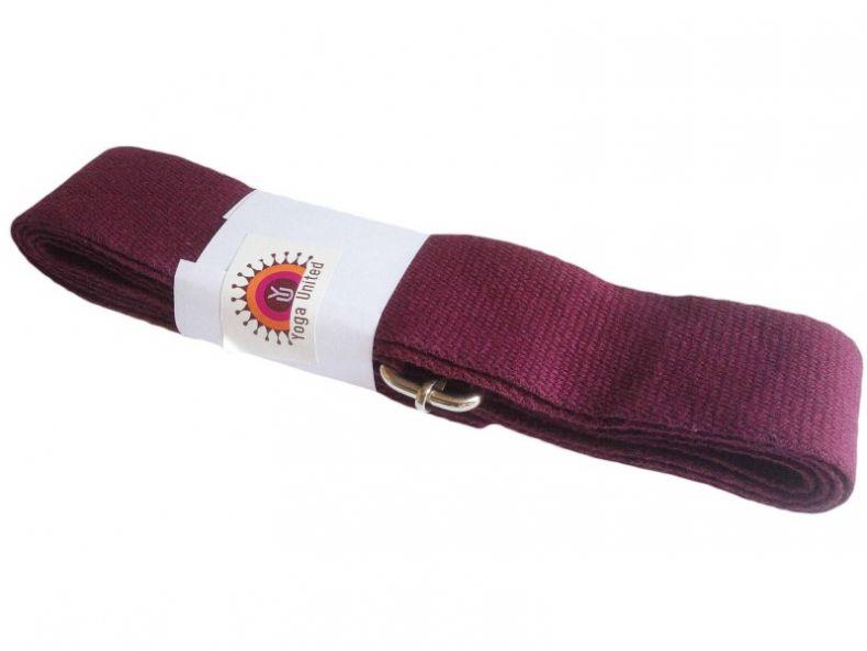 Cotton Yoga Belt Support bar buckle Strap Aubergine Colours