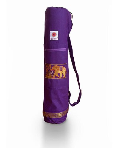 Purple Sutra Elephant Cotton Yoga Mat Bag by Yoga United
