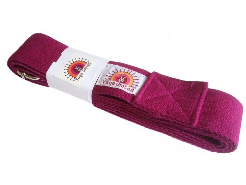 Cotton Yoga Belt Support bar buckle Strap Dark Pink Colours
