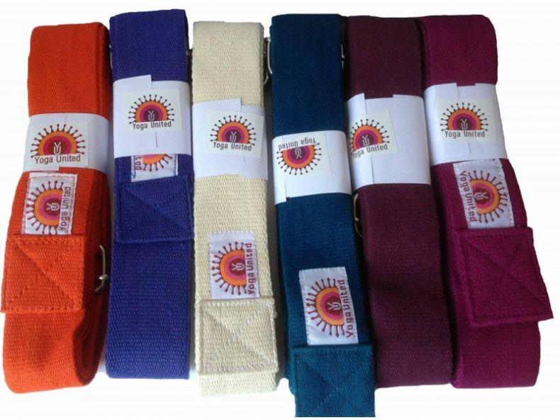 six colours strong cotton yoga belts or straps pack for teachers