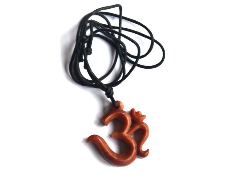 Yoga Gifts OM Hand Carved Stone Jewellary Red