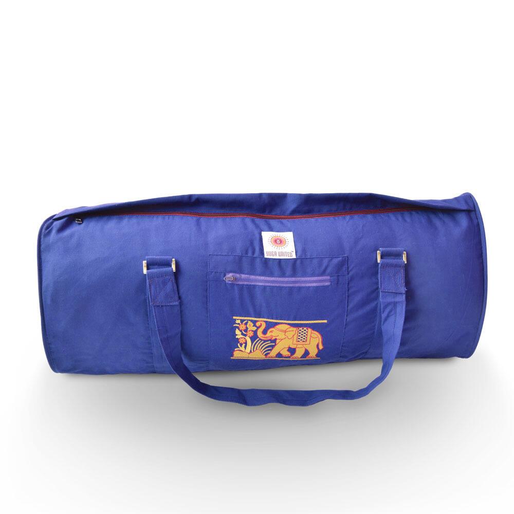 Large cotton deluxe yoga kits carrier elephant design blue colour bag