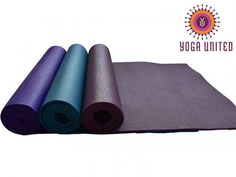 6mm thick Yoga Untied Luxury Yoga Mat in purple, ocean green and aubergine from Yoga United for yoga and pilates