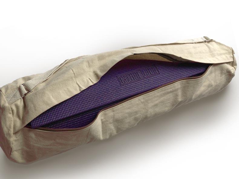 Cotton Yoga Mat Bag unzipped- Yoga United