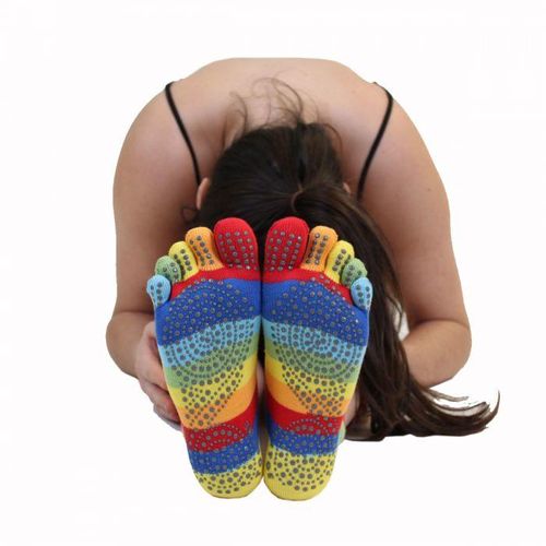 toe socks yoga pilates anti slip trainer rainbow