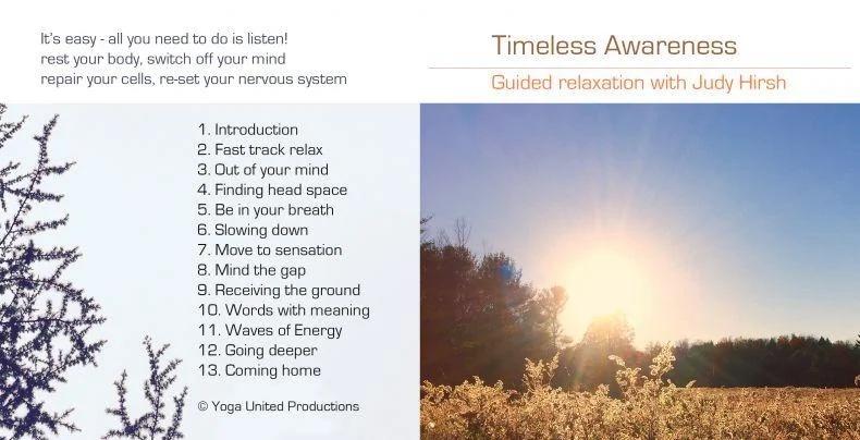 timeless awarness guided relaxation with judy hirsh cd