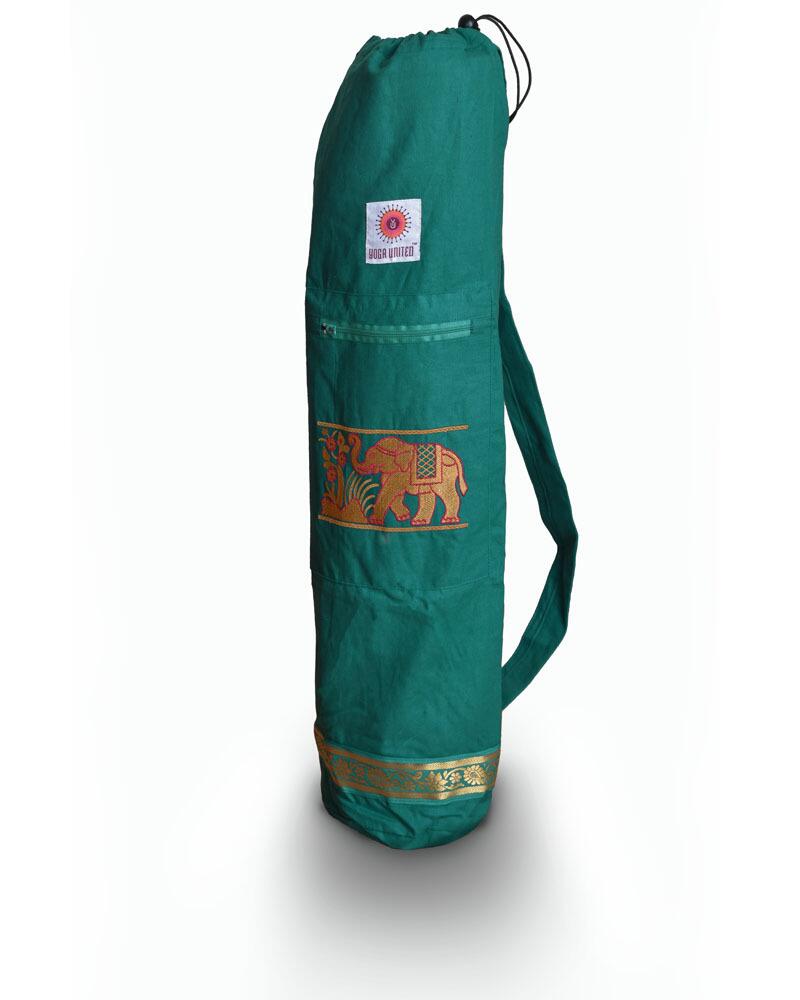 Green Sutra Elephant Cotton Yoga Mat Bag by Yoga United