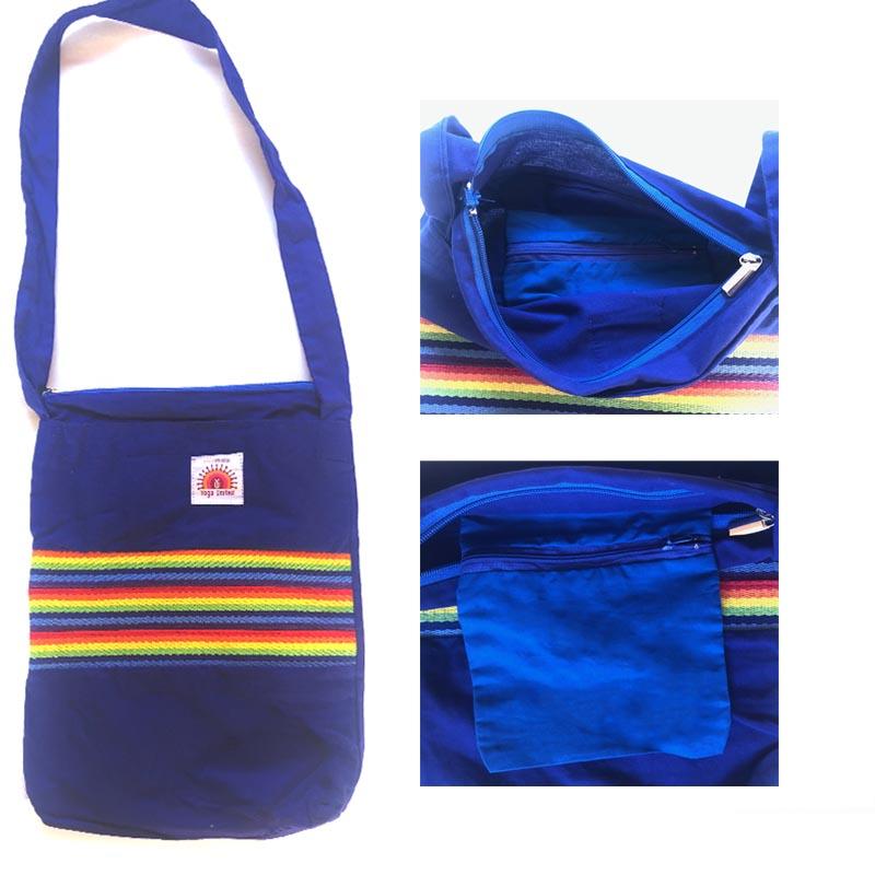 Cotton Rainbow Chakra Satchel Yoga Bag Pocket