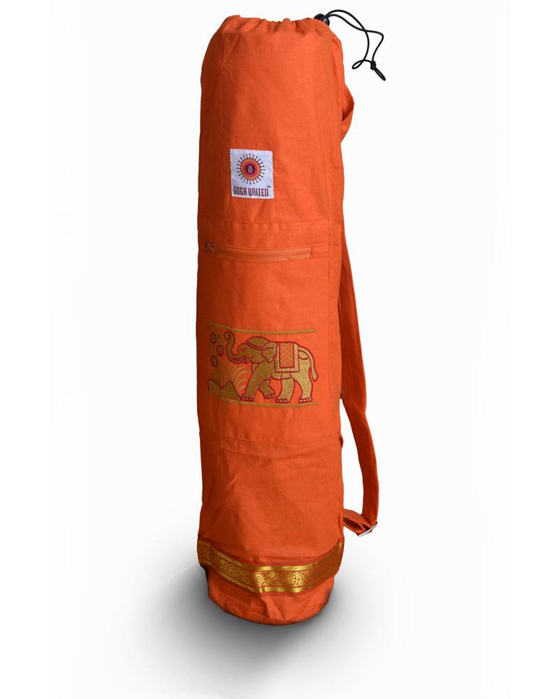Orange Sutra Elephant Cotton Yoga Mat Bag by Yoga United