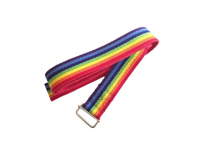 Yoga United Chakra Yoga Belt Bar Buckle Strap Rainbow Colours