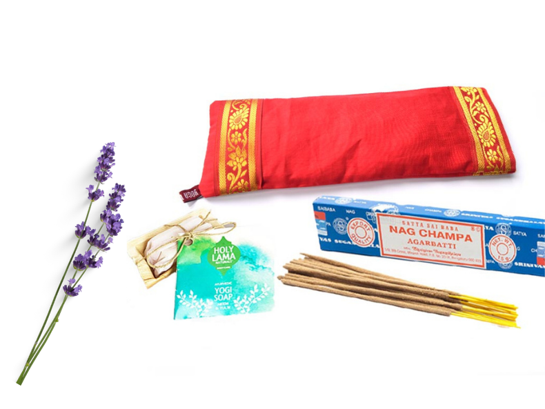 Mind body relaxation cotton lavender eye pillow insence sticks soap gifts pack