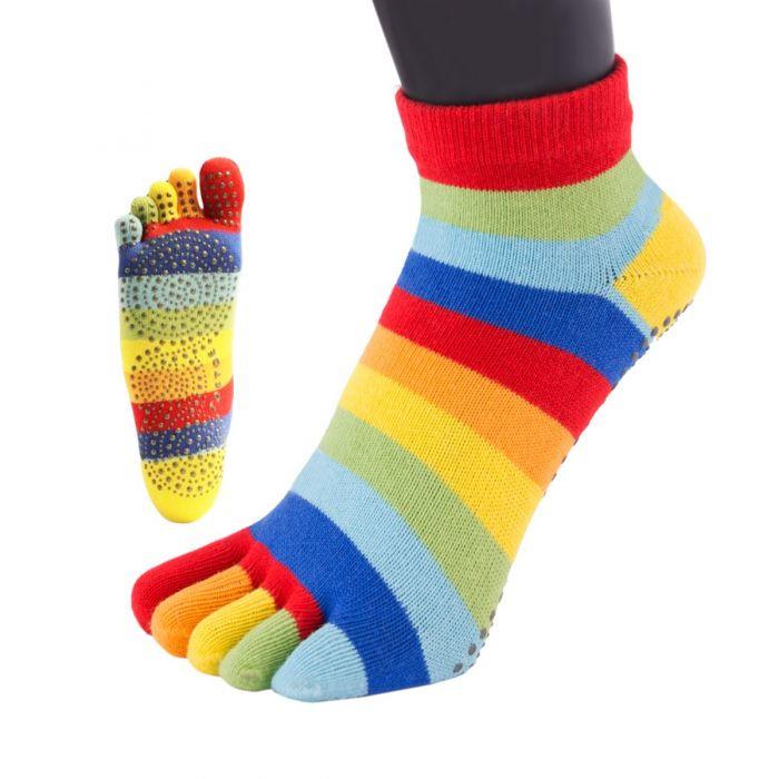toe socks yoga pilates anti slip trainer rainbow colour